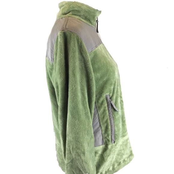 Free Country Jacket Coat Fleece Size Medium 8-10 Light Green Gray Zip Up Pockets - Picture 2 of 8